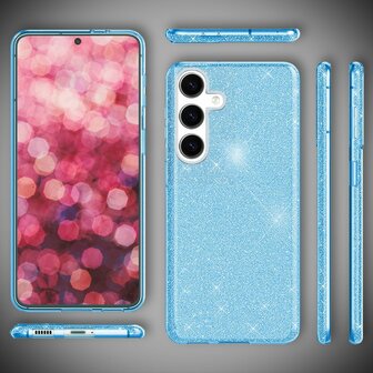 Samsung Galaxy A56 - Blauw - Glitter Back Cover