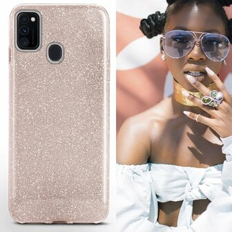 Samsung A20S - Glitter Back Cover - Roze