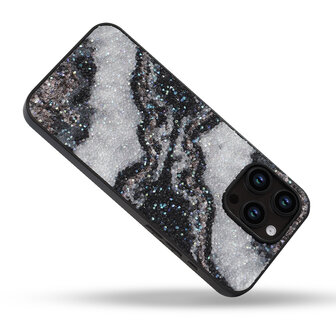 iPhone 12 Pro - Diamant Marmer Glitter - Zwart