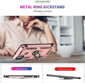 Samsung M21 - Armor met Kickstand Ring - Ros&eacute;goud