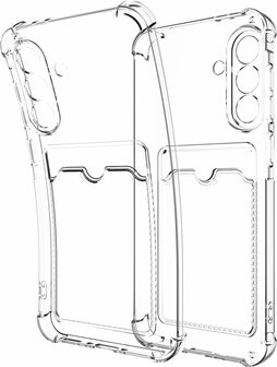 Samsung A36 - Transparant - Anti Shock Back Cover met Kaarthouder