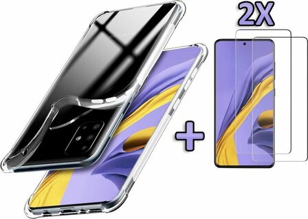 A71 - Anti Shock &amp;amp; 2X Glas - Transparant