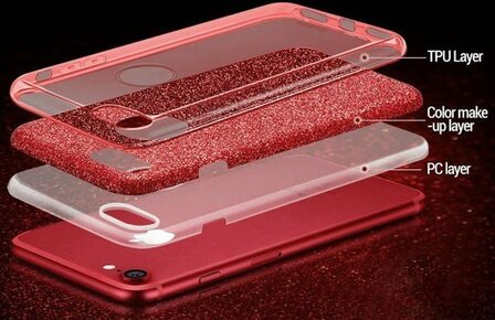 Samsung J4 Plus - Glitter Back Cover - Zilver