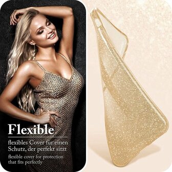 Samsung S22 Plus - Glitter Back Cover - Goud