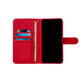 Oppo A40 / A40m / A60 5G - Book Case &amp;amp; Glas - Rood