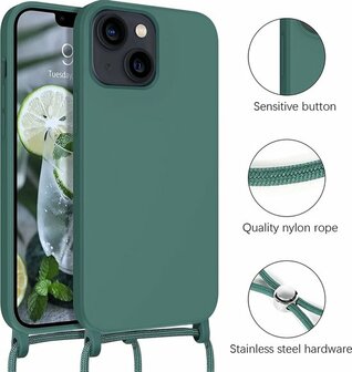 iPhone 14 Pro Max Groen - TPU Back Cover met Koord