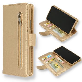 iPhone 15 Pro Max Goud - Book Case met Rits