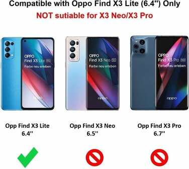 Find X3 Lite 5G - Back Cover &amp;amp; 2x Glas - Zwart