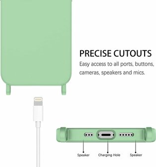 iPhone 14 Pro Max Licht Groen - TPU Back Cover met Koord