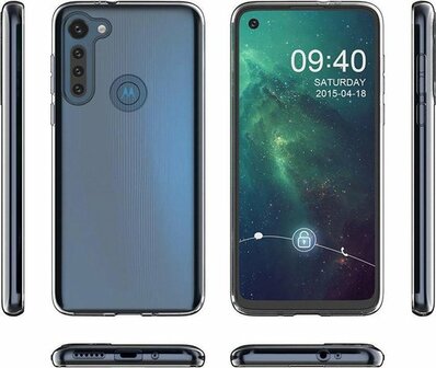 Moto G8 Power - Back Cover &amp;amp; 2x Glas - Transparant