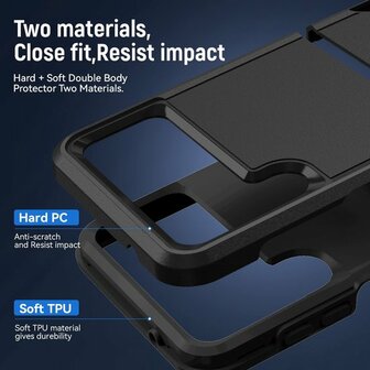 Samsung Z Flip 4 Zwart - Heavy Duty Armor