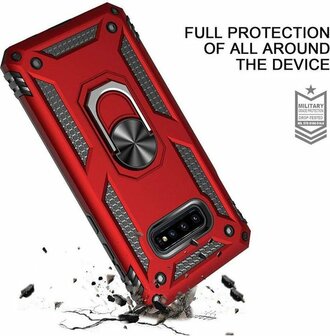 Samsung S10 - Armor met Kickstand Ring - Rood