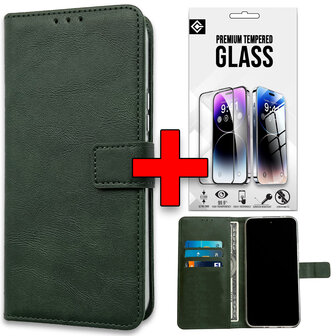 Oppo A40 / A40m / A60 5G - Book Case &amp;amp; Glas - Groen