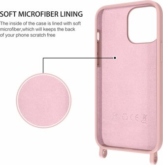 iPhone 14 Pro Max Roze - TPU Back Cover met Koord