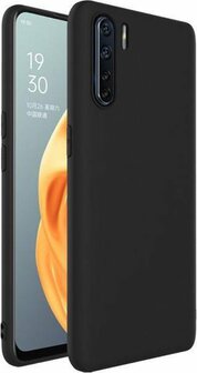 Oppo A91 &amp;amp; Reno 3 - Back Cover &amp;amp; Glas - Zwart