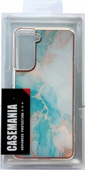 Samsung S22 Plus - Marmer Back Cover - Aqua