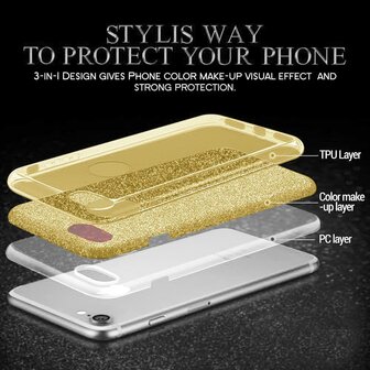 Samsung A25 - Glitter Back Cover - Goud