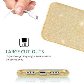 Samsung A25 - Glitter Back Cover - Goud