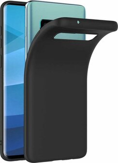 Samsung S10E - Siliconen Back Cover - Zwart