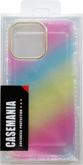 iPhone 14 Pro Max - Regenboog Glitter Back Cover - Spectrum