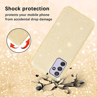 Samsung A15 - Glitter Back Cover - Goud