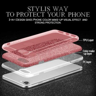 Samsung A25 - Glitter Back Cover - Roze