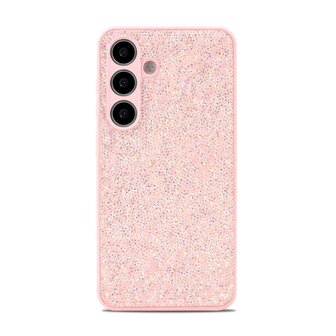 Samsung Galaxy S25 - Roze - Diamant Glitter Back Cover