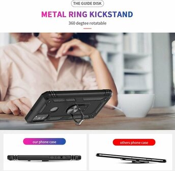 Samsung M21 - Armor met Kickstand Ring - Zwart