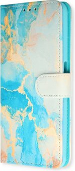 Samsung A5 2017 met Marmer Aqua Print - Book Case