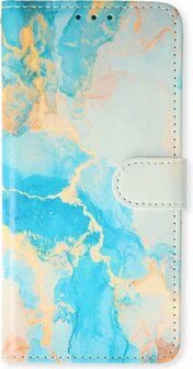 Samsung A5 2017 met Marmer Aqua Print - Book Case