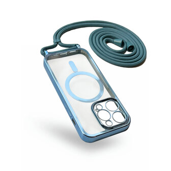 iPhone 14 Pro Max Blauw - Magsafe TPU met Koord