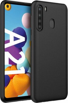 Samsung A21 - Siliconen Back Cover - Zwart