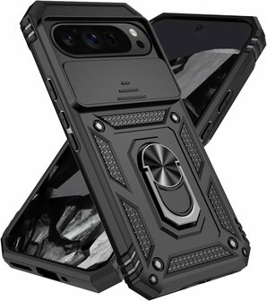 Pixel 9 - Zwart - Kickstand Cover Camera Bescherming