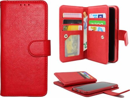 Samsung S9 - HQ Book Case met Extra Vakken - Rood