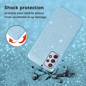 Samsung A33 5G - Glitter Back Cover - Blauw