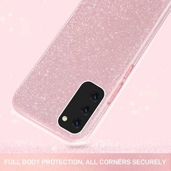 Samsung A03 - Glitter Back Cover - Roze