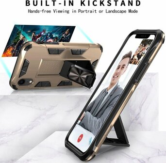 iPhone XR Goud - Magnetic Kickstand Armor Case