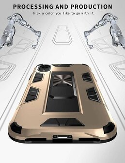 iPhone XR Goud - Magnetic Kickstand Armor Case