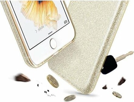 iPhone XR - Glitter Back Cover - Zwart