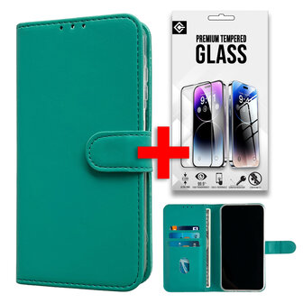 Redmi A3 - Book Case &amp;amp; Glas - Turquoise