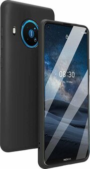 Nokia 8.3 - Siliconen Back Cover - Zwart