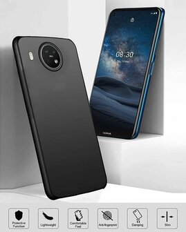 Nokia 8.3 - Siliconen Back Cover - Zwart