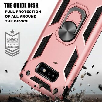 Samsung S10E - Armor met Kickstand Ring - Ros&eacute;goud