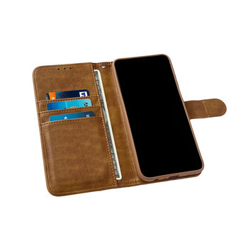 Motorola G15 - Bruin - Book Case &amp;amp; Glas