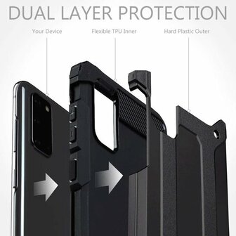 Samsung S20 - Armor Back Cover - Zwart