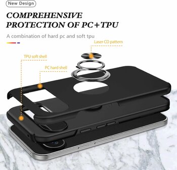 Pixel 9 Pro XL - Zwart - Creative Kickstand Back Cover