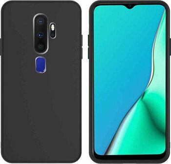 Oppo A9 2020 - Siliconen Back Cover - Zwart