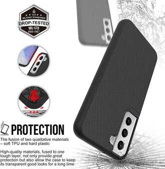 Samsung S25 Plus &amp;amp; S24 Plus Zwart - Anti Slip Matte Armor