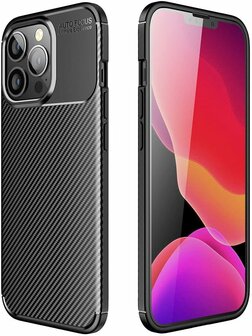 iPhone 15 Pro Max - Carbon Back Cover - Zwart