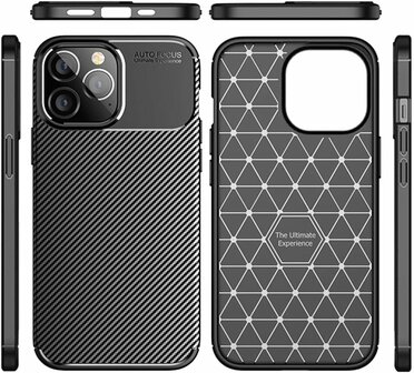 iPhone 15 Pro Max - Carbon Back Cover - Zwart